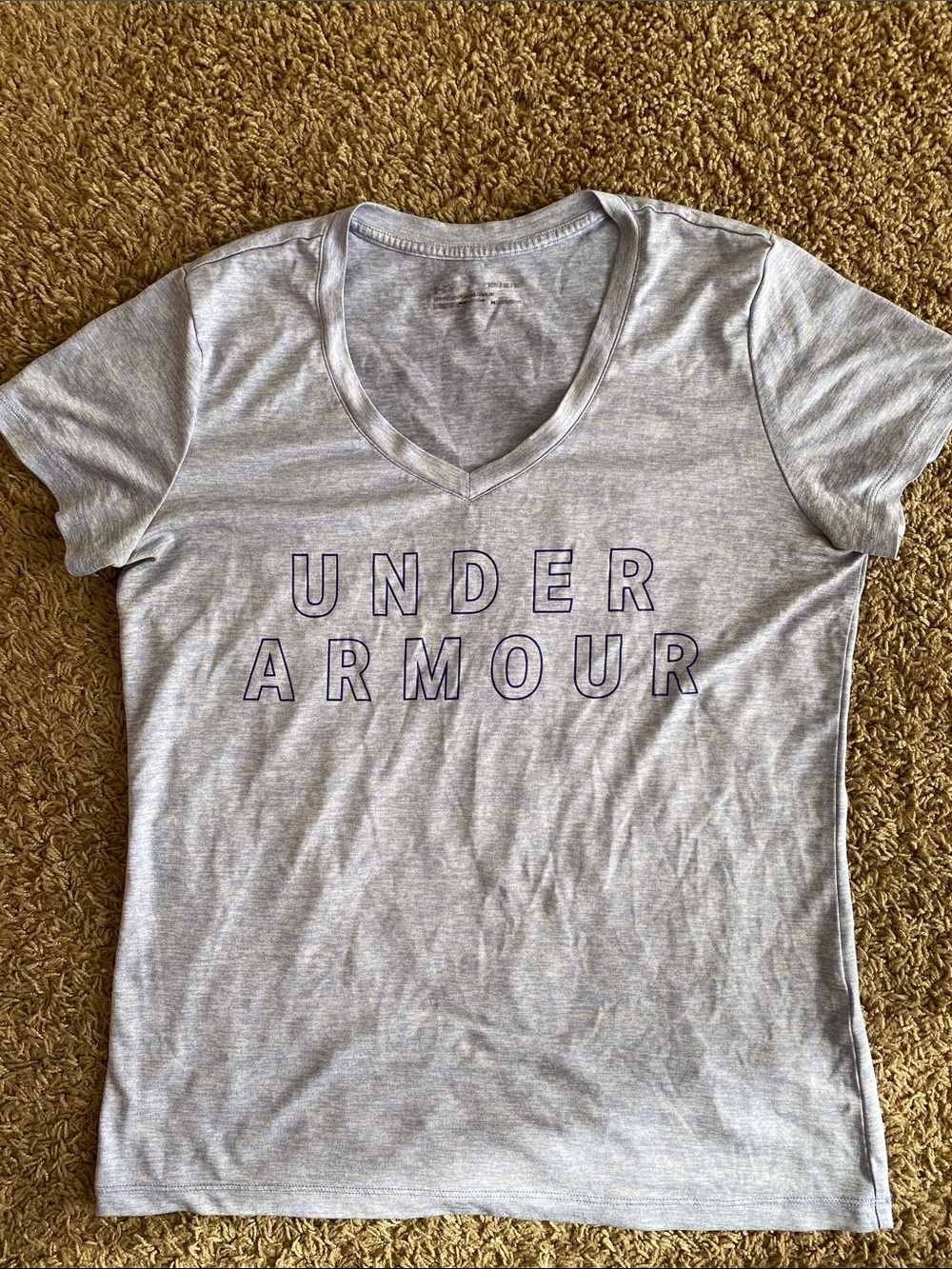 Under Armour Heather GrayBlue V-Neck Logo Tee